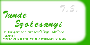 tunde szolcsanyi business card